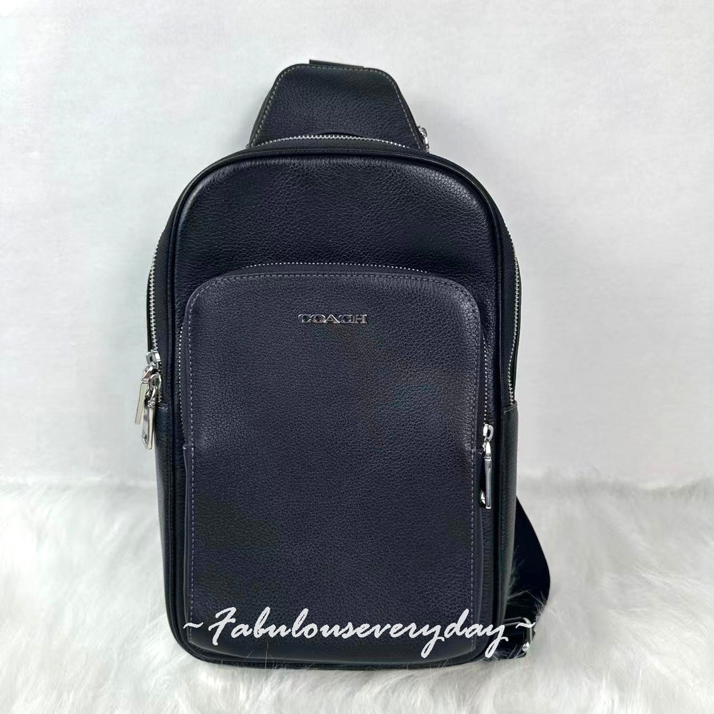 Coach Men's Ethan Pack Crossbody In Leather/Gunmetal/Black CY833
